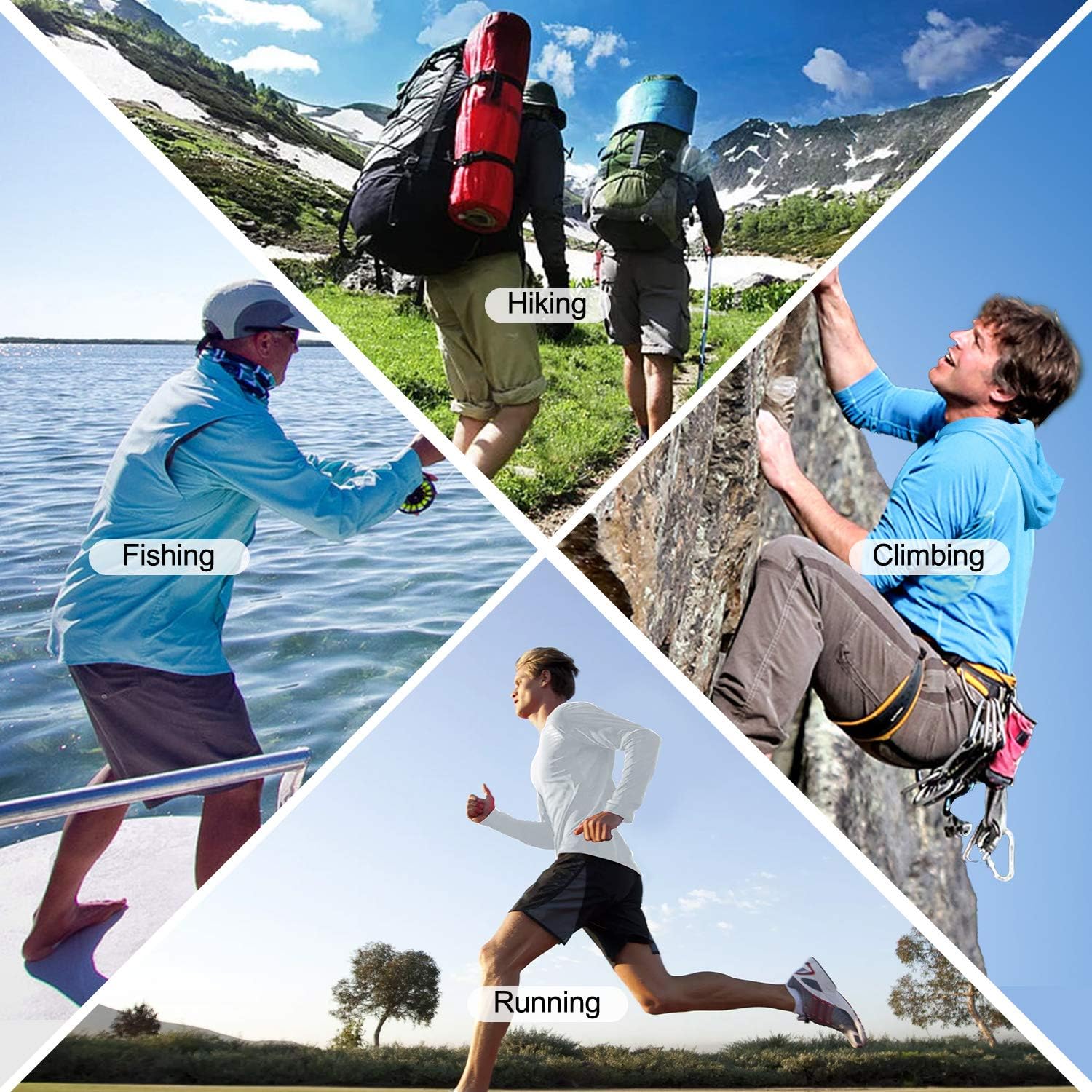 Roadbox Men's UPF50 UV/Sun Protection Quick-Dry Hoodies Long Sleeve Shirts for Swim Fishing Goft Hiking at  Men’s Clothing store