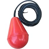 Sludge Boss Septic Float Switch, Heavy-Duty Sewage Pump Switch for Viscous Liquids and Suspended Solids in Wastewater, Mercury-Free Self-Orienting Tank Float for Septic Pumps to 1/2 HP (16 Ft Cable)