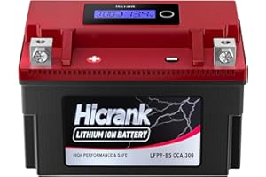 Hicrank YTX9-BS YTZ10S High Performance Lithium Motorcycle Battery 300CCA LiFePO4 Powersports Battery for Honda KTM Yamaha Harely 12V 5Ah,Compatible for ATVs, UTVs, Scooters, Lawn mowers