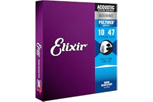 Elixir Strings, Acoustic Guitar Strings, 80/20 Bronze with POLYWEB Coating, Longest-Lasting Warm Tone with Comfortable Feel, 12 String Light 10-47