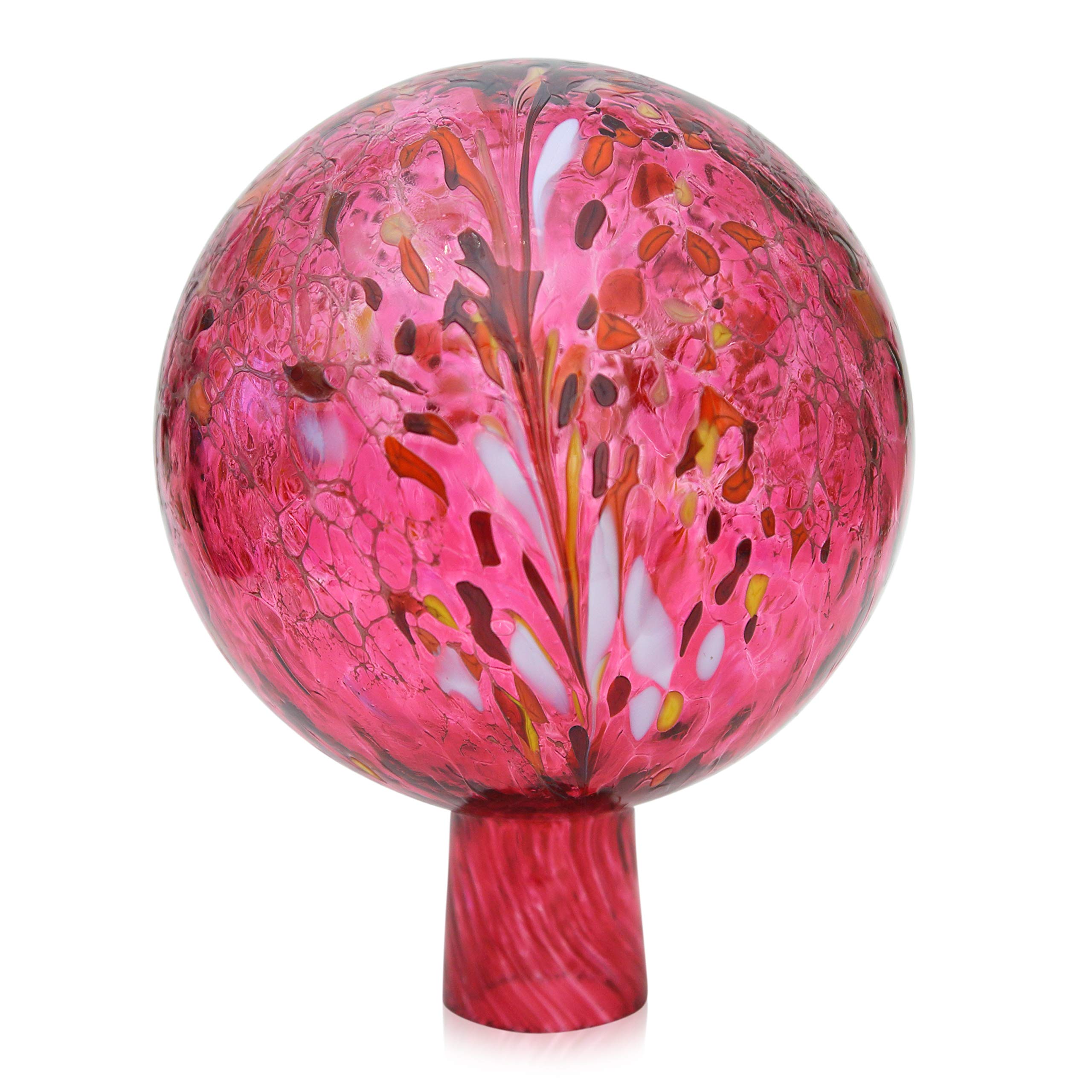 Garden Rose Ball with Granules Ruby Red Diameter 12 cm Mouth-Blown Hand-Formed Original Lauscha Glass