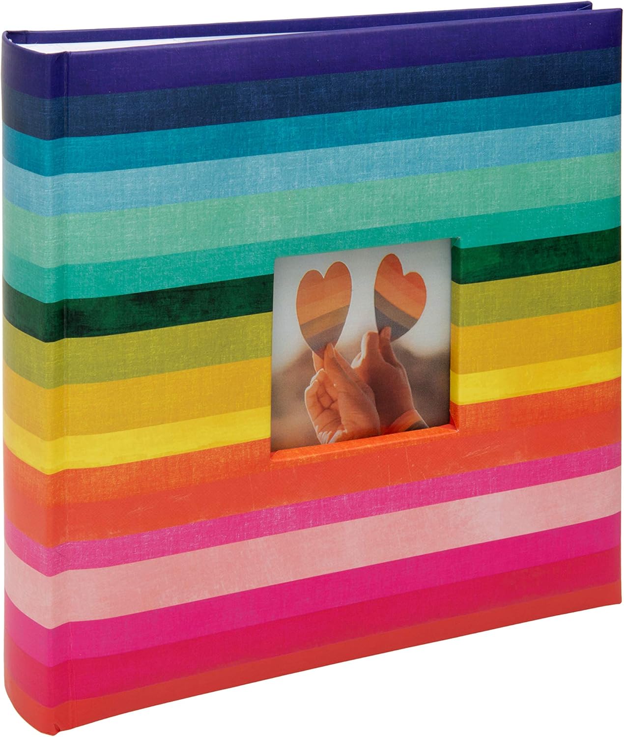 Kenro Rainbow Photo Album 200 Photographs 6x4” / 10x15cm Brightly Coloured Horizontal Stripes with Slip In Pages - KRA101
