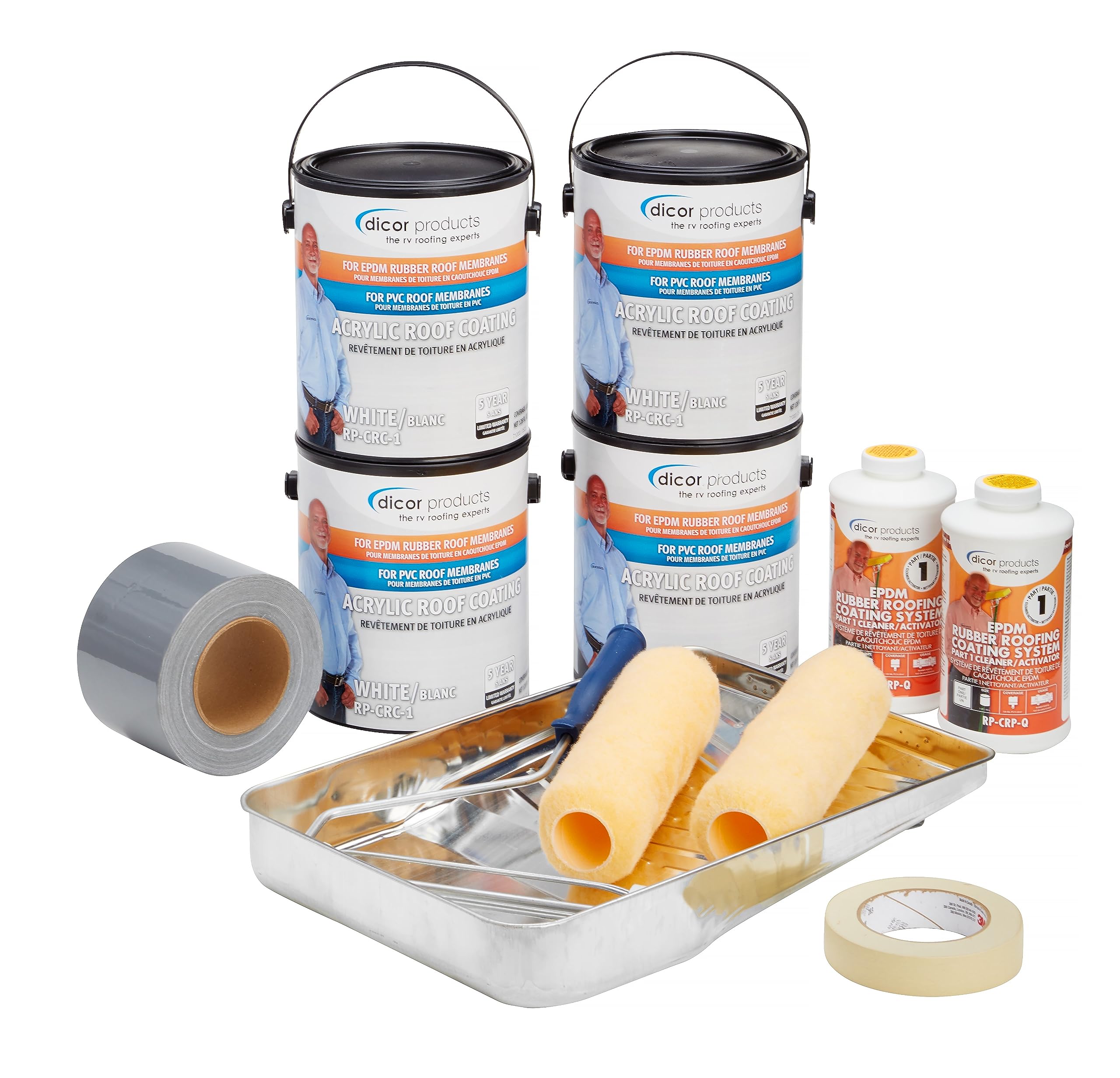 Photo 1 of Dicor RP-RRK-30 RV Roof Renew Kit - EPDM Rubber Roof Coating System