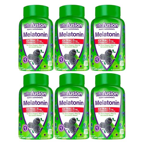 VITAFUSION EXTRA STRENGTH MELATONIN GUMMIES, BLACKBERRY 120 EA (PACK OF 6)