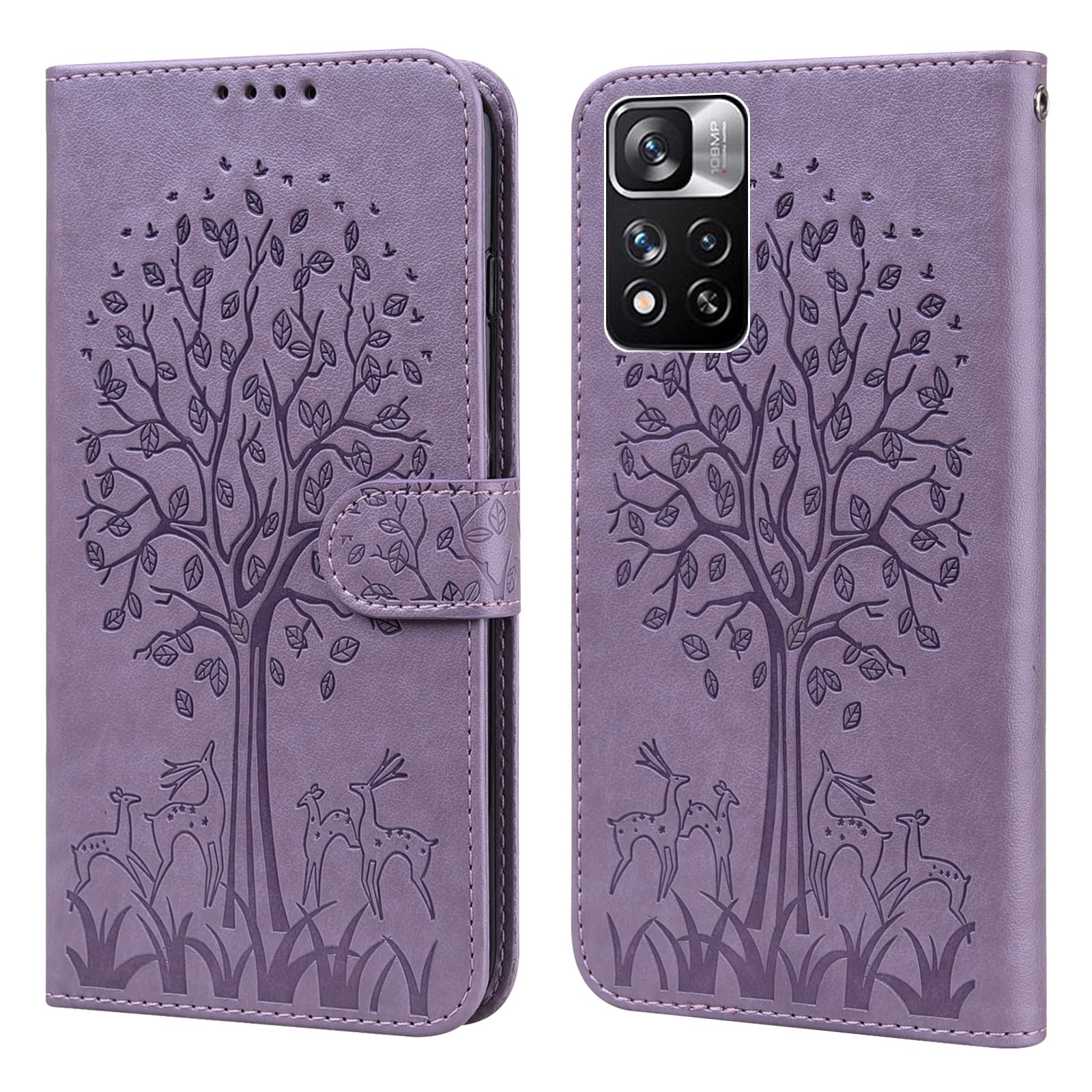 GLANDOTU Wallet Case for Xiaomi Redmi Note 11 Pro 6.67 inch, Flip Wallet PU Leather Cover with Card Slots and Stand Function for Redmi Note 11 Pro Plus Phone Cases 【Purple】 — image 1