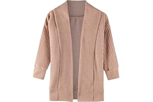 Toddler Girls' Open Front Long Sleeve Knit Cardigan Sweater Kids Solid Cotton Long Jacket Knitted Sweater Outerwear