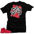 SNELOS Shirt to Match Jordan 12 Bulls, 11 Concord, 9 Dream It Do It, 6 Infrared - Black, Red, White - Unisex-Adults