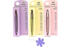 BEADS DIRECT USA Bundle of 3 Sizes: Tulip Beading Needles Size 10, Size 11 & Size 12-1 Pack of Each
