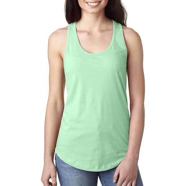 Next Level Apparel Women's Ideal Racerback Tank - Mint Tahiti, Large, 60% Cotton 40% Polyester Blend - View #9