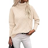 Zeagoo Women's Turtleneck Sweater Fall Winter 2026 Long Sleeve Chunky Knitted Trendy Pullover Tops
