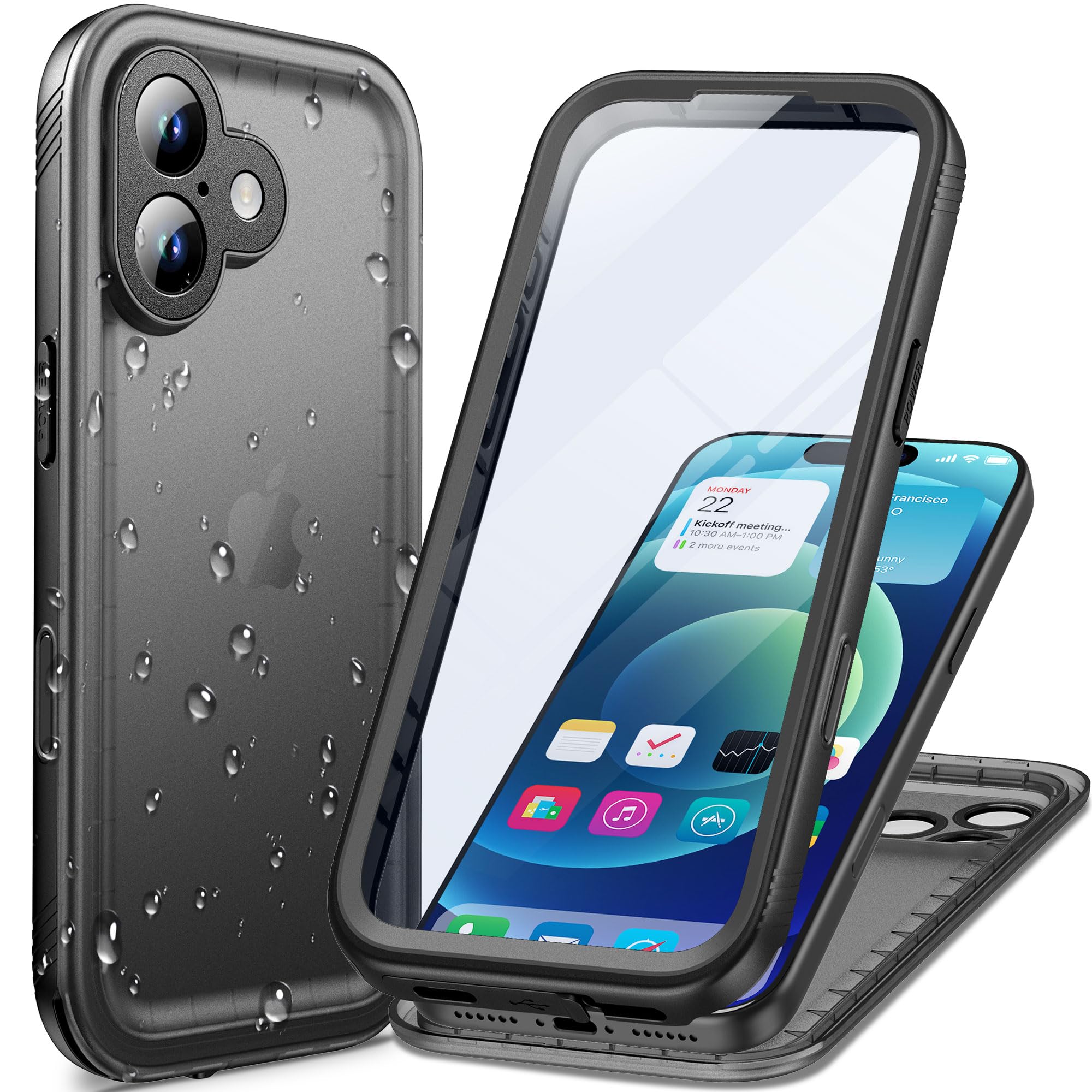 Photo 1 of Cozycase TOP Waterproof Case for iPhone 17 - Military Heavy Duty 360 Shockproof Full Body with Screen Camera Protector Double IP68 Water Dust Drop Proof Hard Rugged Tough Bumper Front Back Slim Cover