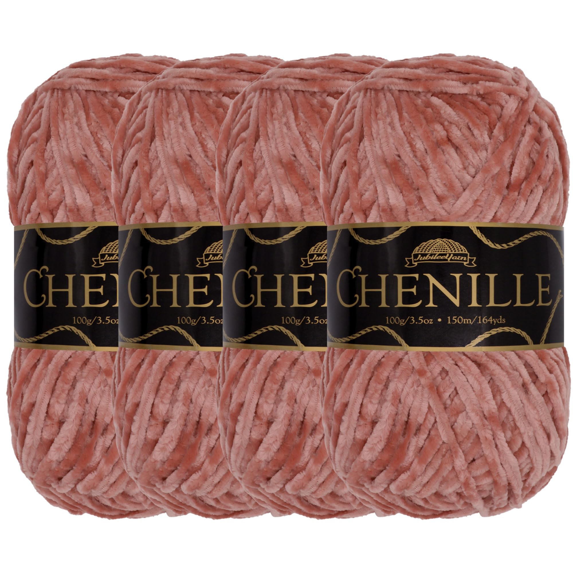 JubileeYarn Chenille Yarn - Worsted Weight - 100g/skein (4 Skeins, 132 Nostalgia)