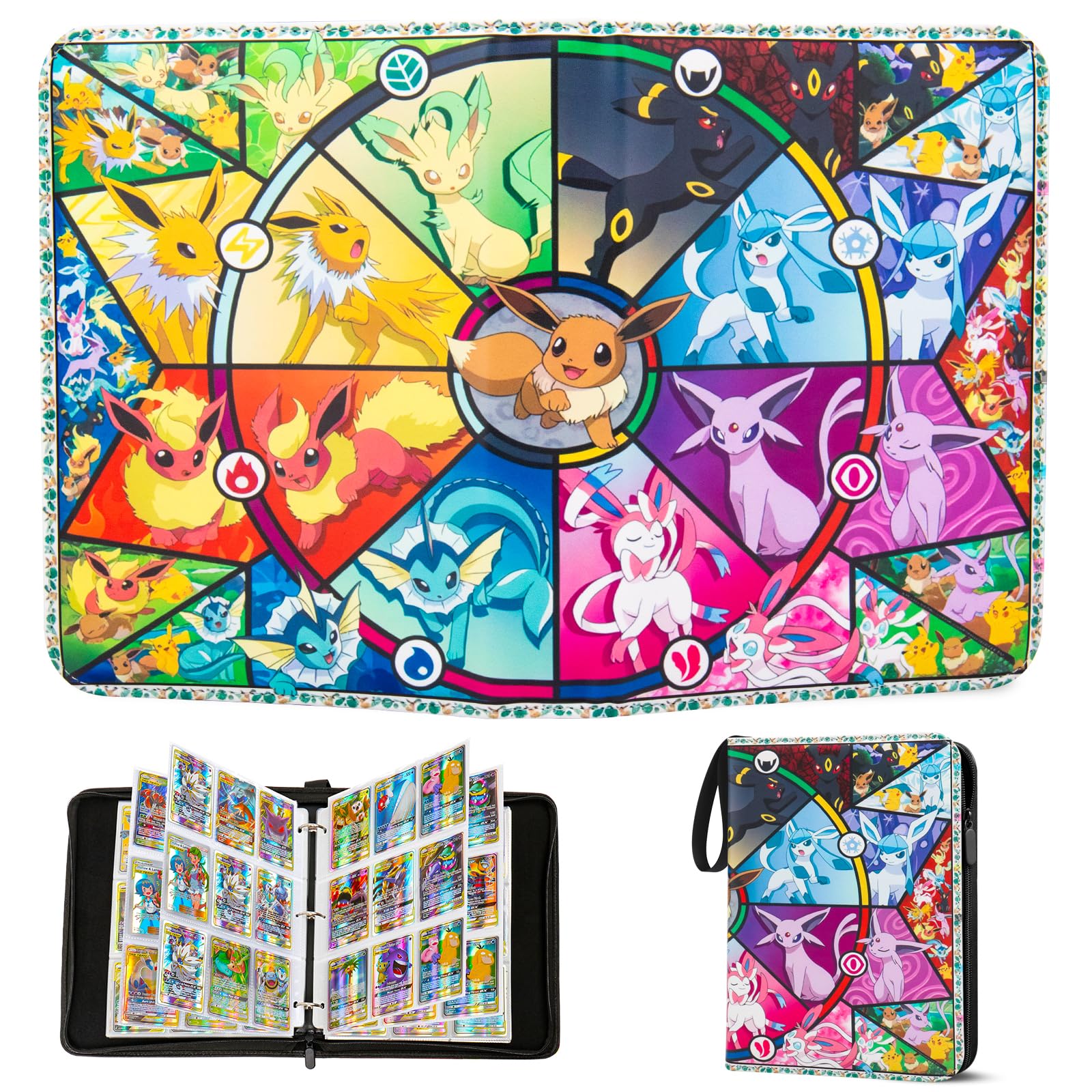 Card Binder for Kids,Trading Card Binder 9 Pocket 50 Pages 900 Cards Capacity,Portable Waterproof PU Card Binder Folder,Collectible Card Album This is the perfect for boys and girls — image 1