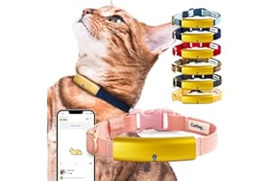 Catlog Health Tracker for Cats - Smart Cat Collar with Safety Breakaway Buckle for Indoor Cats, Wellness Alerts, Real-time Monitoring (Sakura, S)