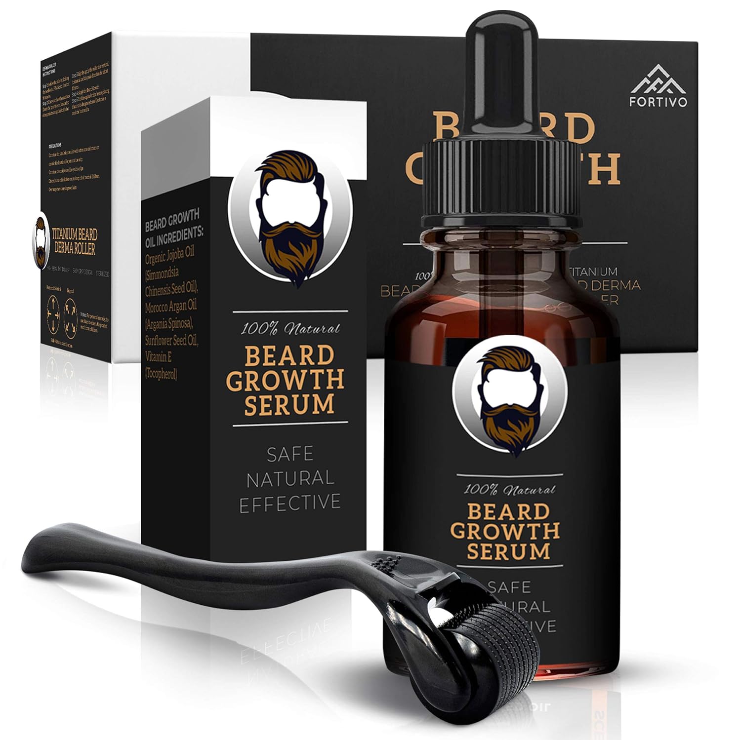 Derma Roller for Beard Growth - Beard Growth Serum, Beard Kit for Men - Micro Needle Roller for Face and Dermaroller for Hair Growth, Men Grooming Kit - Derma Roller Kit, Hair Growth Derma Roller: Beauty