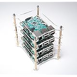 Raspberry Pi 3 - Four (4) Layer Complete Stackable Dog Bone Case - Clear Stack Enclosure - Fits Pi 3 2 3B 2B B+ A+ B A - by Raspberry Vine