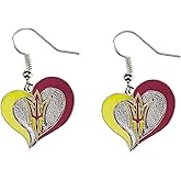 aminco NCAA womens Swirl Heart Earrings