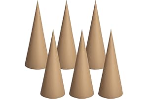 RunNico 6PCS Thick Christmas Paper Mache Trees, 13.8'' x 5.2'' Large Cardboard Craft Cones, Paper Mache Cones Open Bottom for Christmas Tree Gnomes Decorations DIY Art Crafts