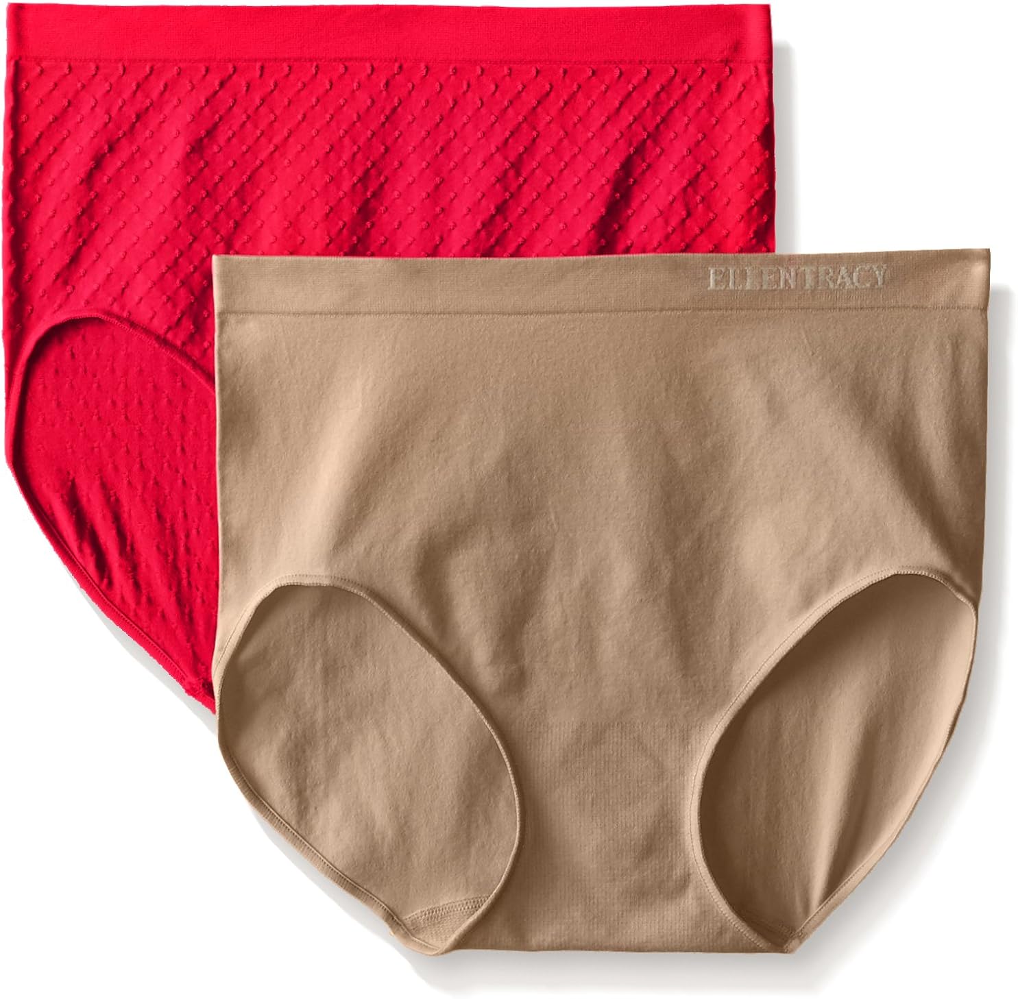 Ellen Tracy Women's Jacquard Dot Full Brief Panty, Lipstick/Latte