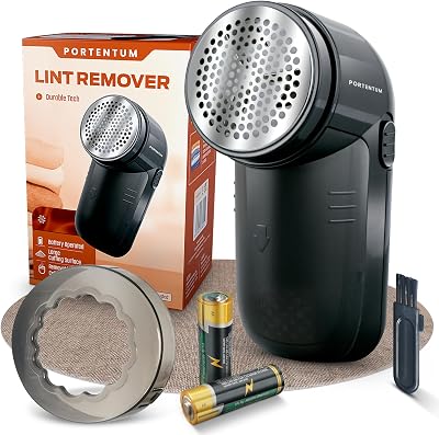 Rasoir Anti Bouloche Anti Peluche Électrique - Lames en Acier Inoxydable. Conteneur à Peluches Amovible. Piles incluses et Brosse de Nettoyage