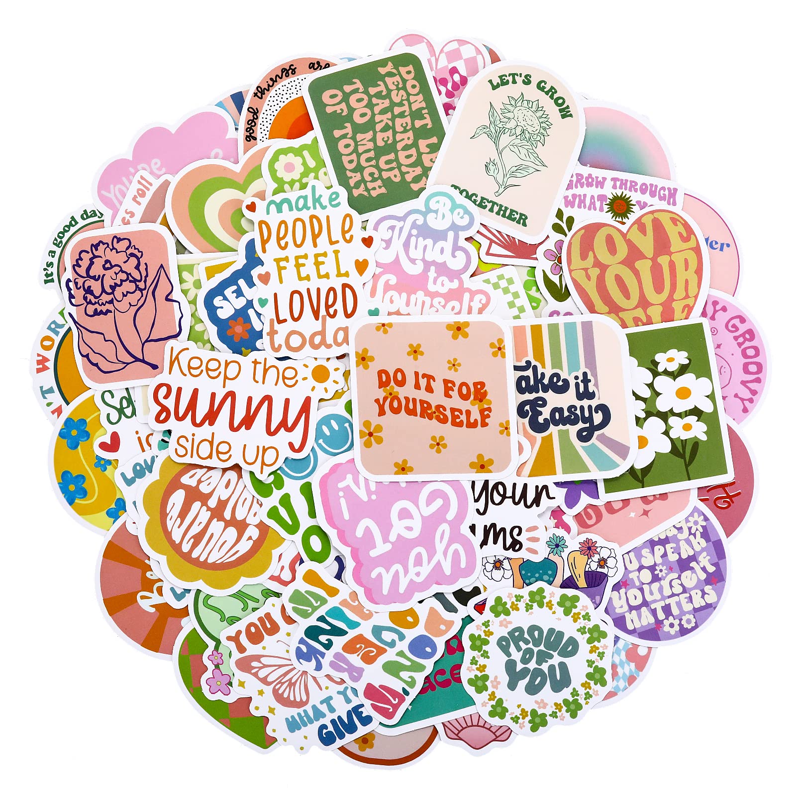 TIESOME Inspirational Stickers,100 Pieces Motivational Stickers Waterproof Positive Laptop Stickers Aesthetic Vinyl Stickers for Scrapbooking Journal Teens Students Adults Teachers Water Bottles