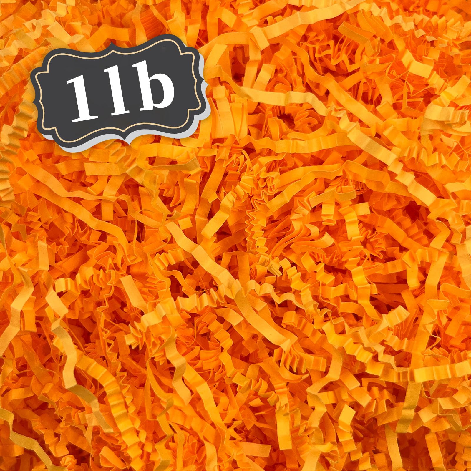 Photo 1 of 1 LB Fluorescent orange Crinkle Cut Paper Shred Filler Great for Gift Wrapping, Basket Filling, Birthday, Wedding, Halloween, Thanksgiving, Christmas Day, New Year Party Decorations Filling Supplies