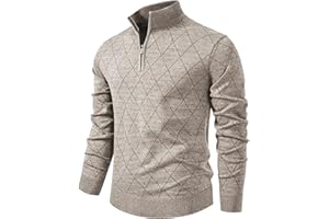Mylldey 1/4 Zip Pullover Mens Sweaters Lightweight Pullover Soft Men's Knit Long Sleeve Sweater