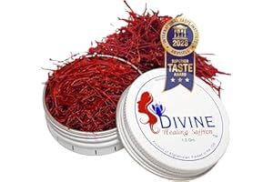 Divine Healing Saffron, Awarded Saffron Threads High Negin Premium grade Saffron Spice Paella, Risotto, Tea's, all Culinary Uses (1.5 Grams)