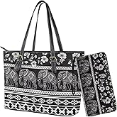 Sannovo Womens Handbag Wallet Set Leather Satchel Purse Handbag with Wristlet Wallet Top Handle Handbag for Ladies