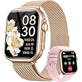 Smart Watch for Women for iPhone Android:1.85" Smartwatch Fitness Tracker | Make/Answer Call Sleep Heart Rate SpO2 Blood Pressure Monitor IP68 Waterproof 120+Sport Mode 1000mAh Battery 2Bands