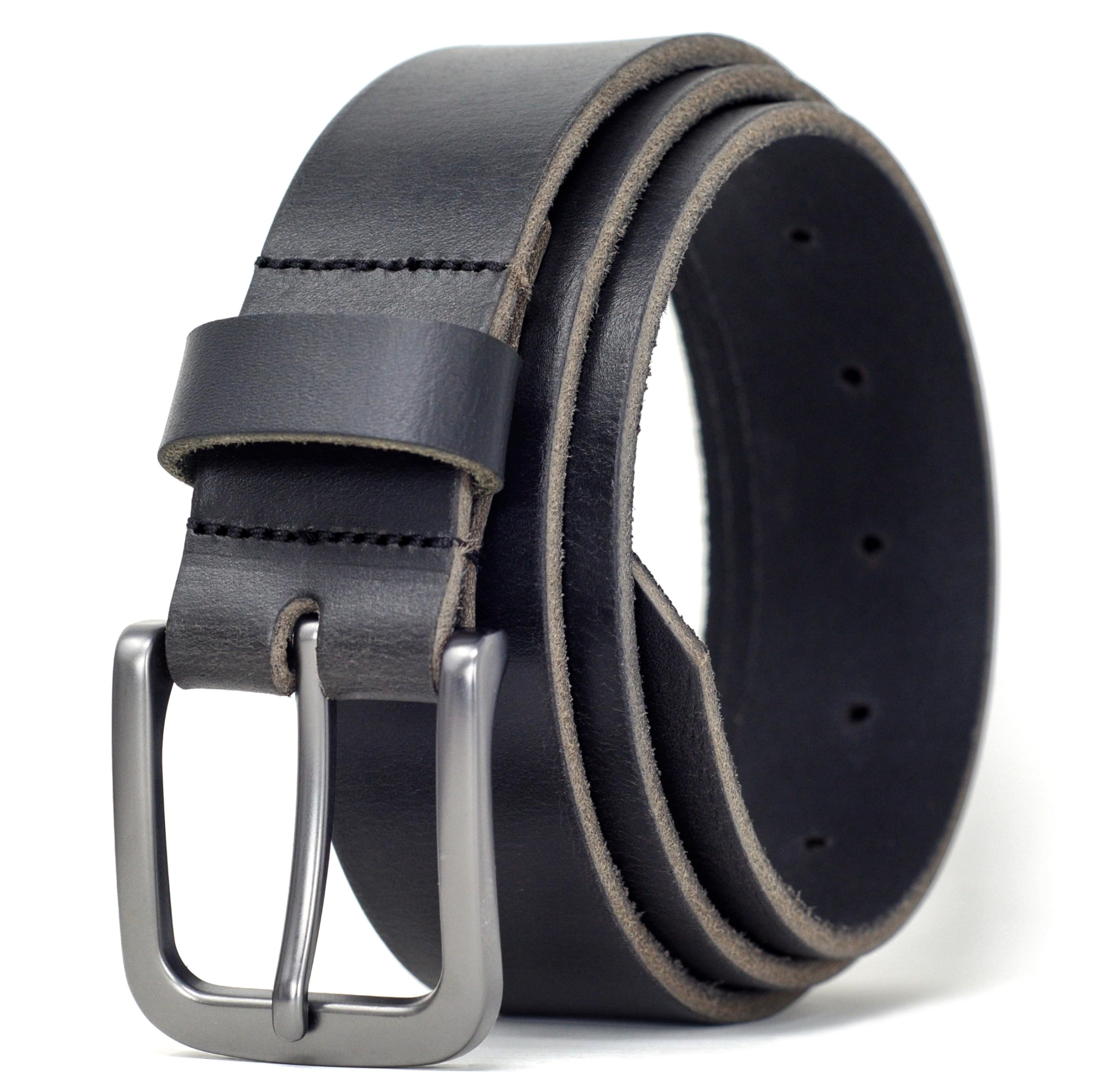 Ashford Ridge Men’s 35mm Full Grain Leather Belt – Classic Casual & Formal Belt with Matte Buckle – Made in England - Black XL — image 1