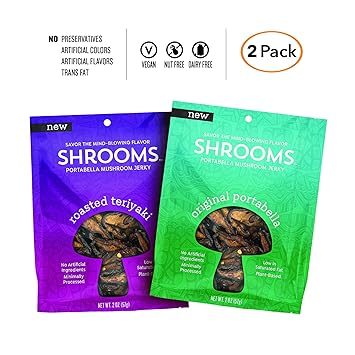 Shrooms Vegan Mushroom Jerky Superfood Low Fat Snack Made With Fresh Mushrooms Variety Pack