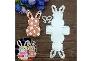 PALEERY@FC Easter 3D Bunny Box Metal Die Cuts, Easter Rabbit Bowtie Bow Candy Box Cutting Dies Cut Stencils for DIY Scrapbooking Album Decorative Embossing Paper Dies Card Making