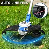 DEKOPRO 20V Cordless String Trimmer Edger with 2 Batteries Charger Blue view 4