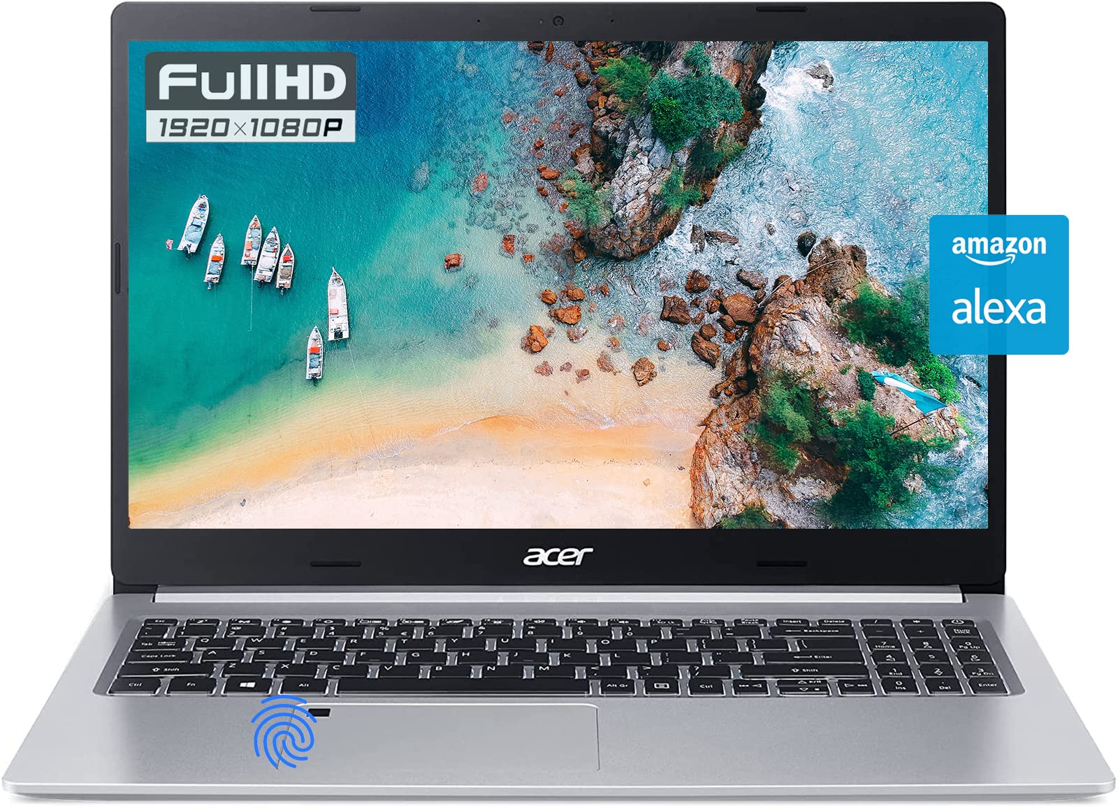 acer Aspire 5 Slim Laptop 15.6'', AMD Quad-Core Processor, 15.6'' Full HD IPS, 36GB RAM 1TB SSD, Backlit KB, Fingerprint Reader, Alexa, HDMI, RJ-45, Webcam, Wi-Fi 6, Windows 11 Home +Mousepad, Silver