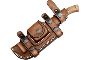 Ottoza D2 Steel Tracker Knife with Sheath & Wood Handle, Outdoor Knife Survival Knife Camping Knife - D2 Knife - D2 Steel Fixed Blade Hunting Knives for Men Horizontal Carry Knife Sheath