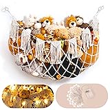Stuffed Animal Storage Hammock with Lights- Boho