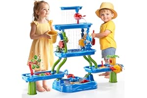 WATUDOU Kids Water Table for Toddlers Kids Ages 3-5 4-8, 5-Tier Water Table with Rich Activity Set, Summer Outdoor Beach Outside Backgard Sensory Toys for Kids Toddlers Boys Girls