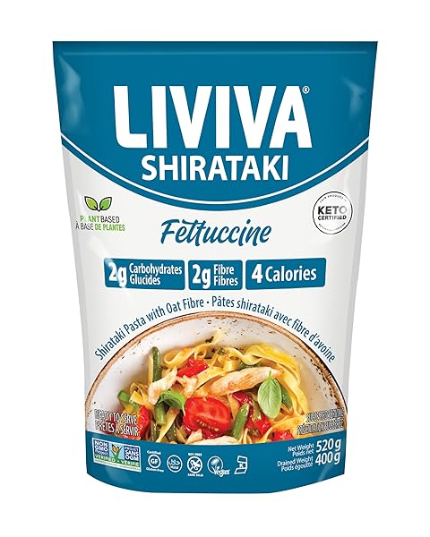 LIVIVA LOW CALORIE KETO-CERTIFIED ORGANIC SHIRATAKI FETTUCCINE, 14.1 OUNCE (PACK OF 1)