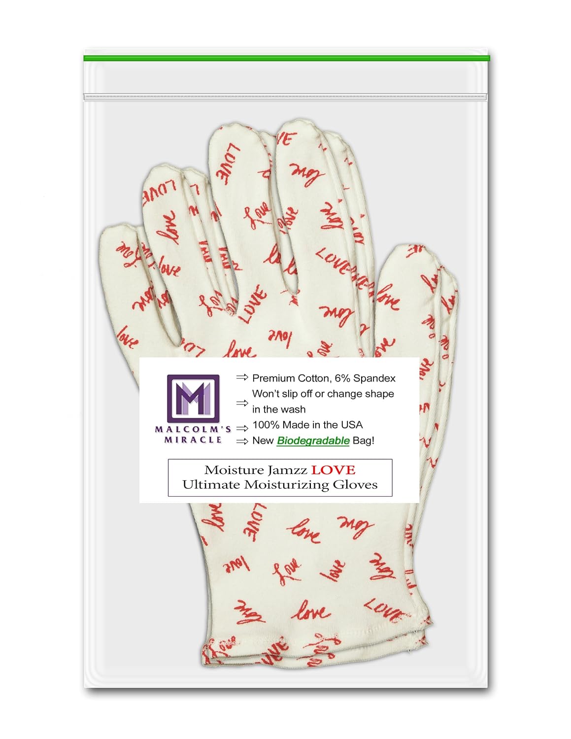 Malcolm's Miracle LOVE Moisturizing Gloves (Small) - GUARANTEED for TWO YEARS - Made in the USA (Small) : Beauty