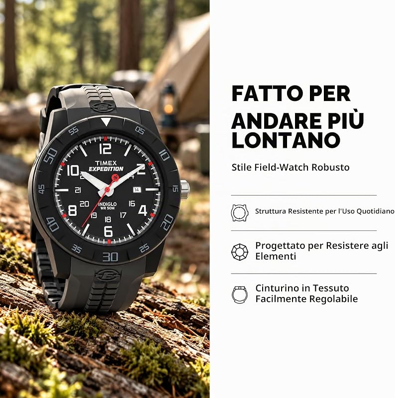 Expedition T49831 - Orologio analogico da uomo, 43 mm, cinturino in resina — foto 3 di 7