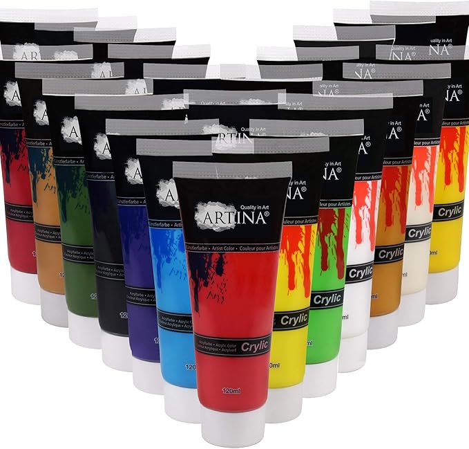 Artina Acrylic Painting Set Crylic 24 Set Acrylic Paints 120ml