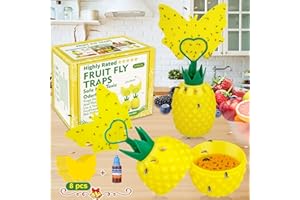 PROTECKER Fruit Fly Trap for Indoors, New Upgrade Fruit Fly Killer Gnat Traps for House Indoor, Non-Toxic Reusable Fly Catcher Gnat Killer with Yellow Sticky Pads & Attractant for Home, Kitchen, Plant (2 Pack)