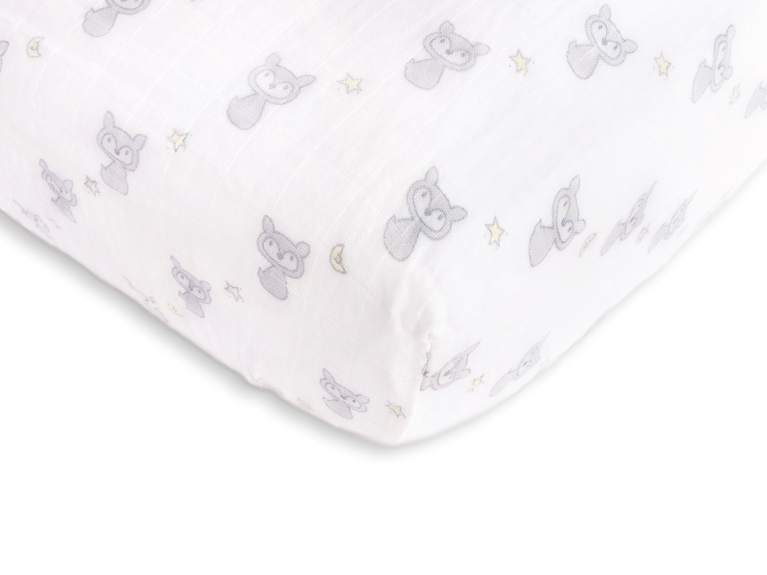 SwaddleDesigns Cotton Muslin Crib Sheet, Sterling