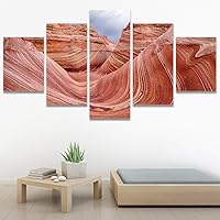 SIGNWIN 5 Panel Canvas Wall Art Modern Art Landscape Modern Multicolor Photography Relax/Calm Rocky for Home Decorations Ready to Hang - 60