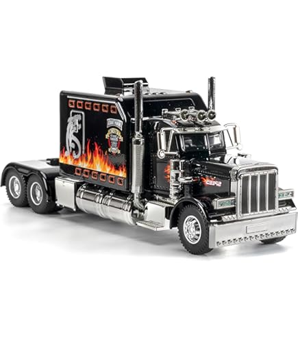 Amazon.com: Toy Semi Heavy Truck Model 1/24 Red Alloy Collectible