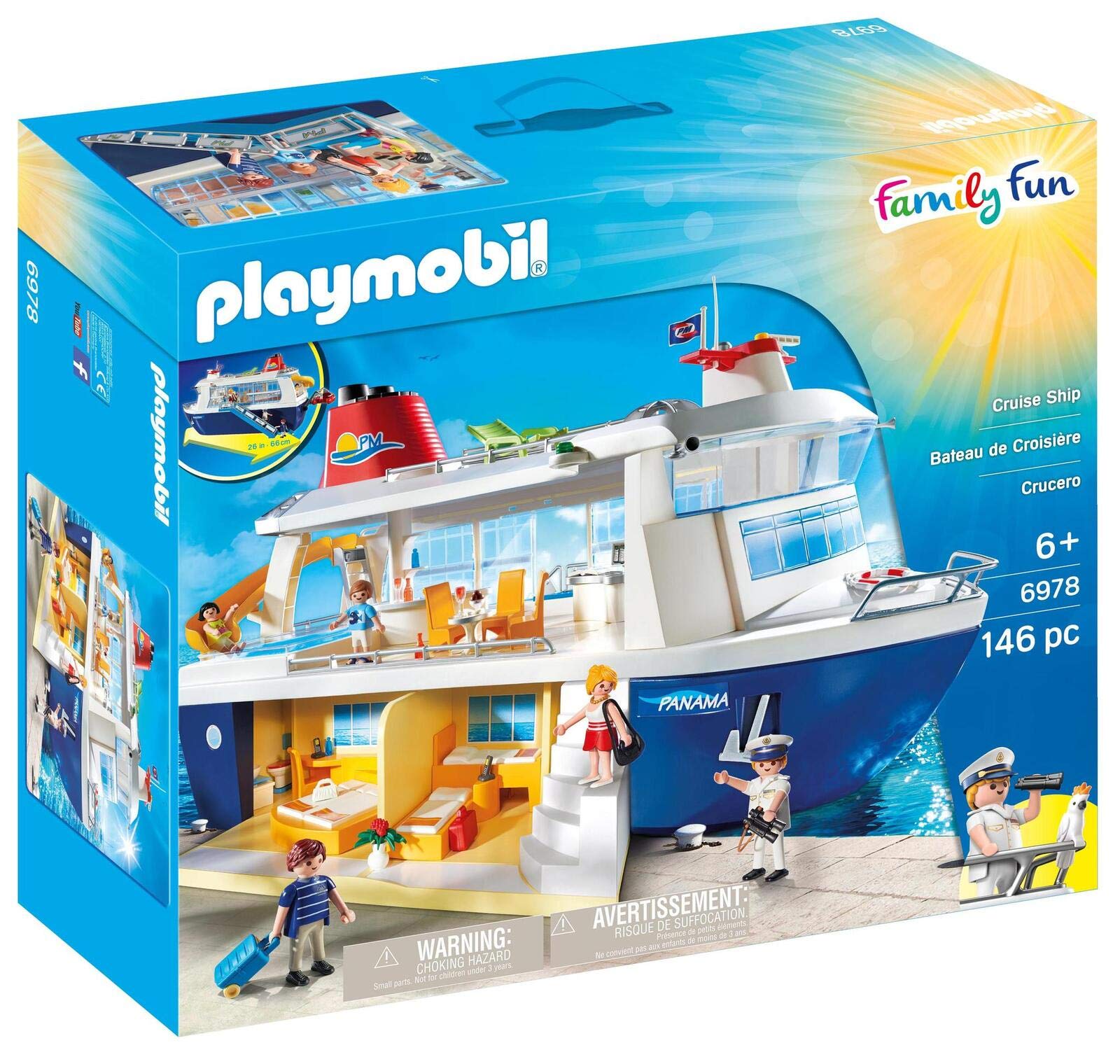 Playmobil 6978 Family Fun Cruise Ship, outdoor toy, fun imaginative role play, playsets suitable for children ages 4+