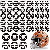 Skull Helmet Stickers, 200 Pcs Youth Football Helmet Stickers, 1-1/8 Inches Vinyl Self Adhesive Helmet Award Decals for Football Baseball Hockey Softball Sport Event Rewards Supplies,Black Print White