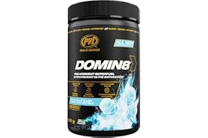 PVL Gold Series Domin8 | Pre-workout Superfuel - full dose Preworkout - 520 g - Artic Blue Slush