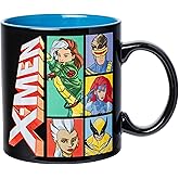Silver Buffalo Marvel Comics X-Men Character Panels Ceramic Mug Featuring Rouge, Wolverine, Cyclops, Storm, and Jean Grey, 20 Ounces